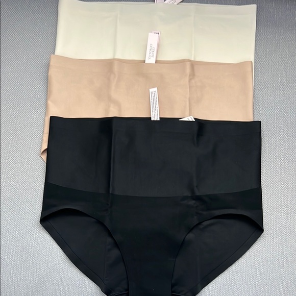 Set of Three High-Waisted Victoria Secret SmoothingShimmer Brief Panty